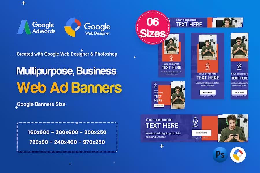 Multi-Purpose Banners HTML5 D67 Ad – GWD & PSD Latest Version
